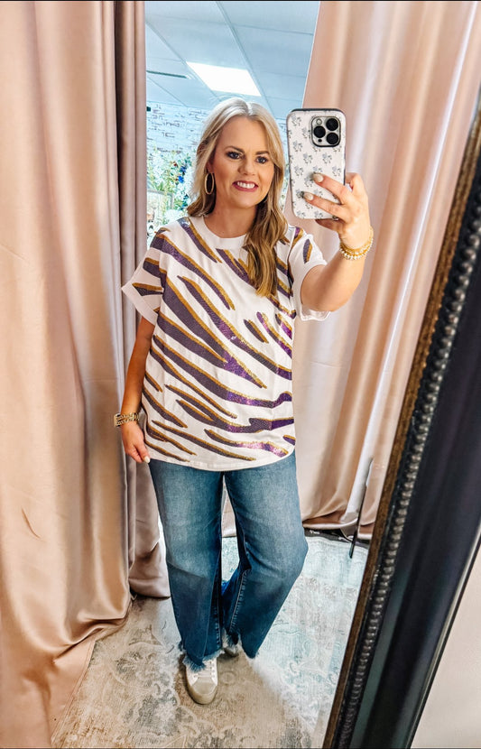 Glitz & Game Day Tiger Top
