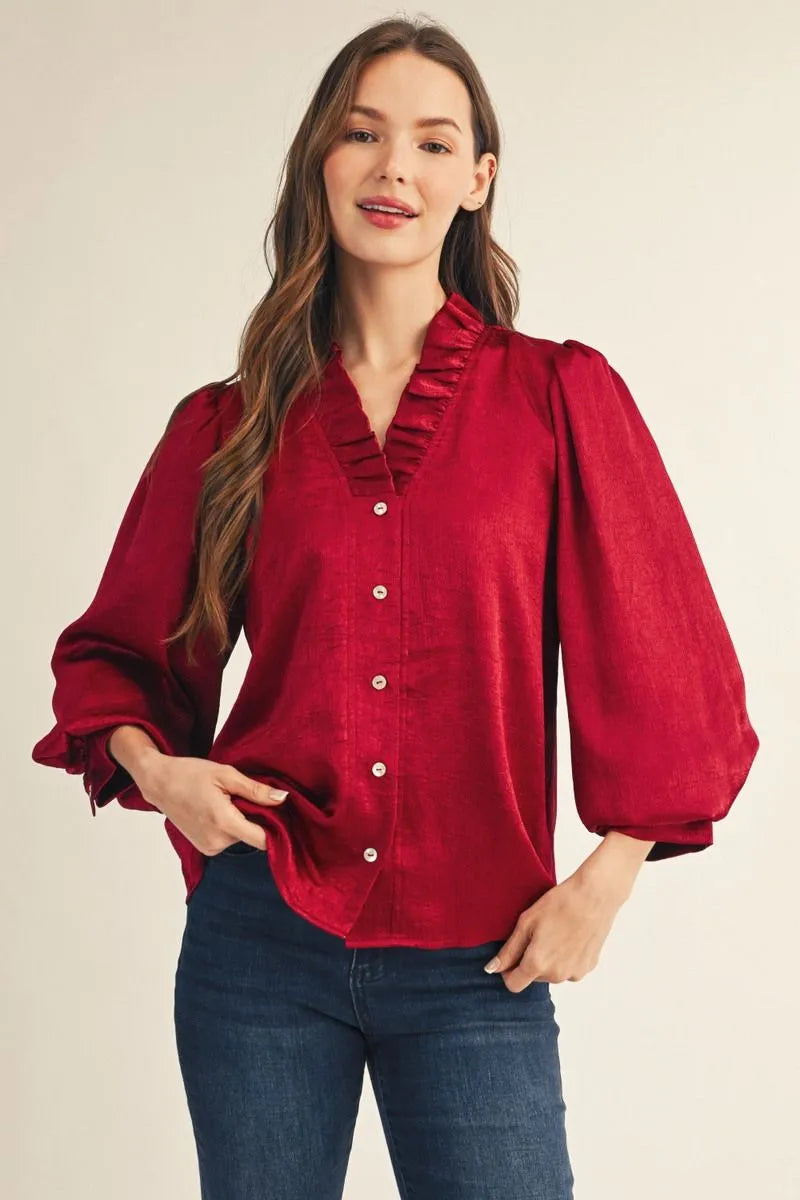 Shimmer & Grace Metallic Blouse