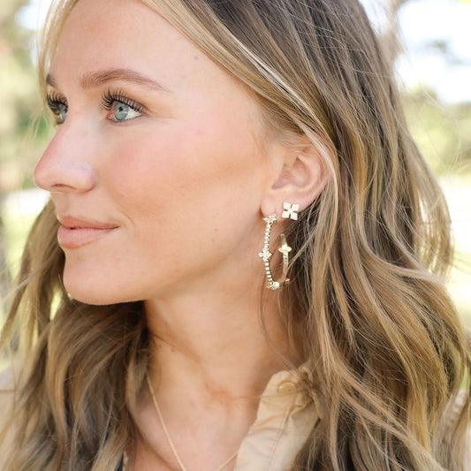 Beaded Cross Hoop