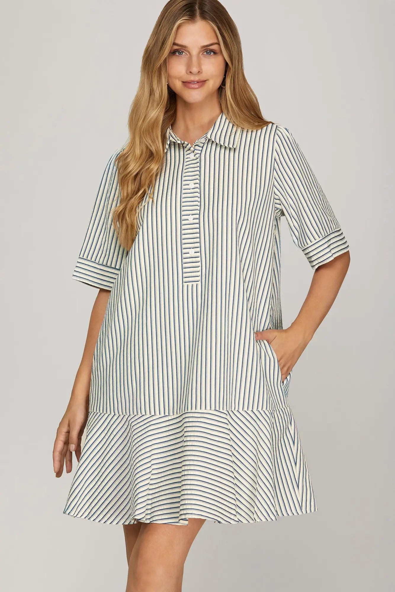First Frost Striped Min Dress