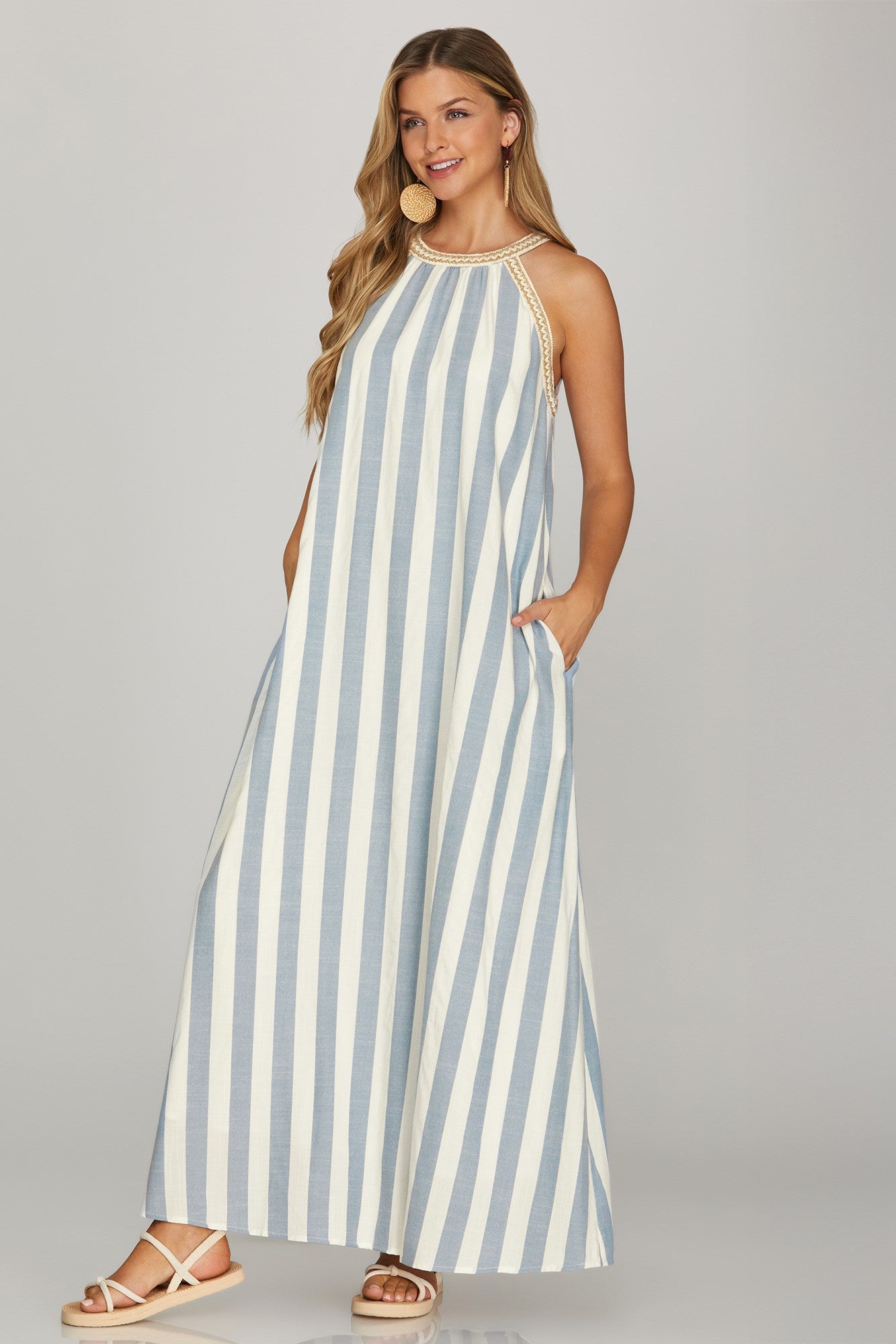 Seaside Serenity Striped Maxi Dress