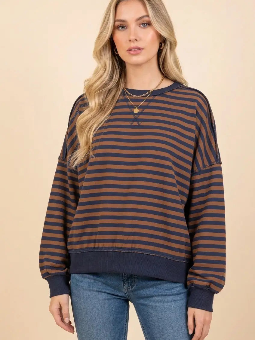 The Easy Does It Striped Pullover – Plus Size