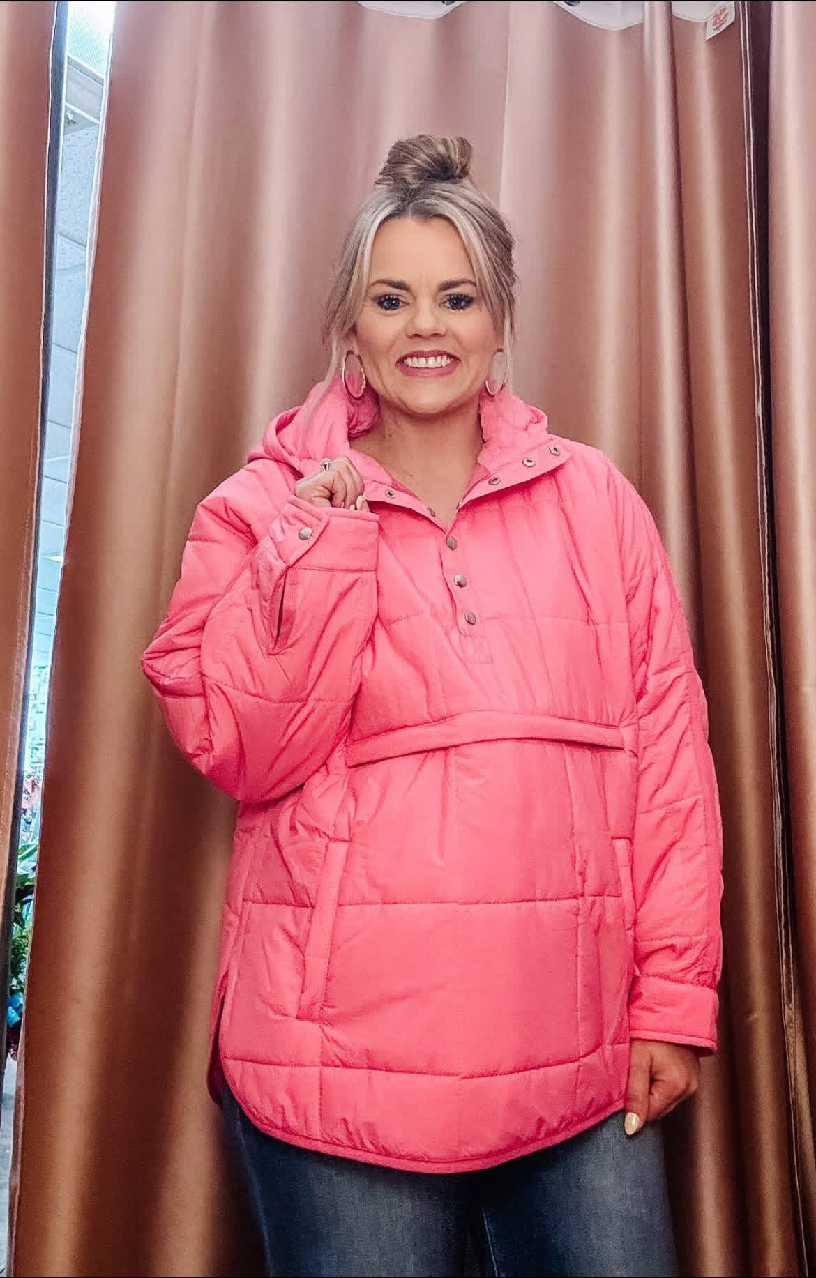 Peyton Puffer Pullover - Pink