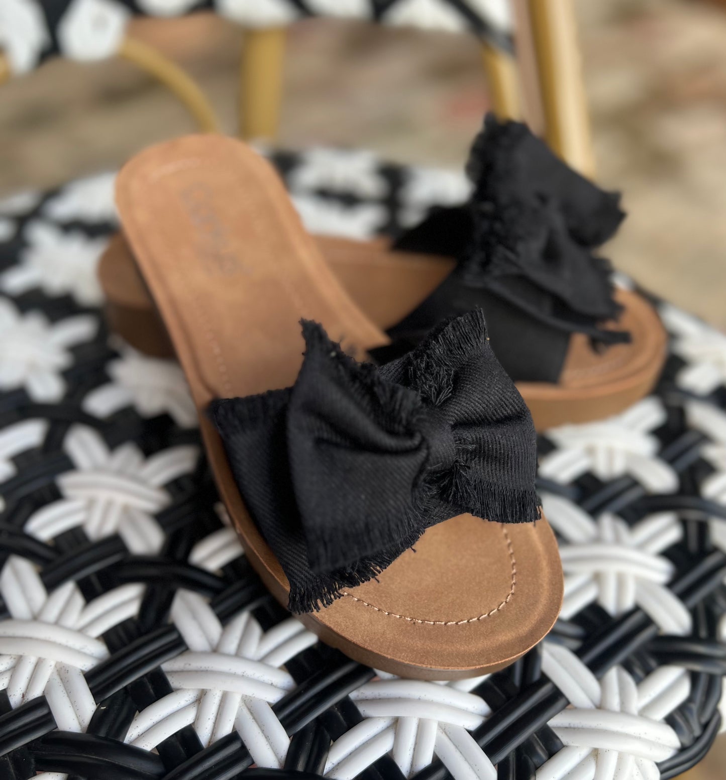 Spray Tan Black Canvas Sandal