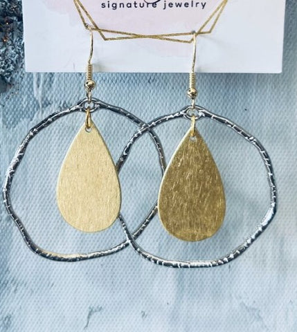 Silver/Gold Hammered Hoops