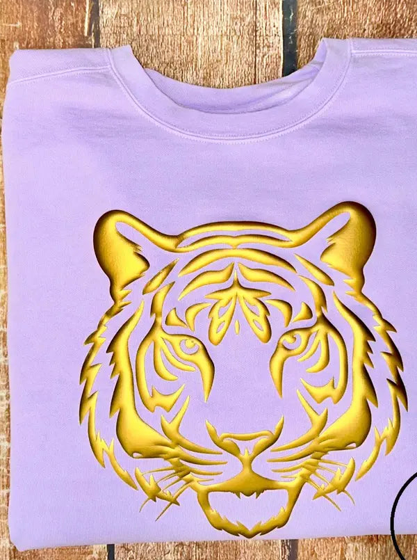 3D Metallic Puff Tiger Tee