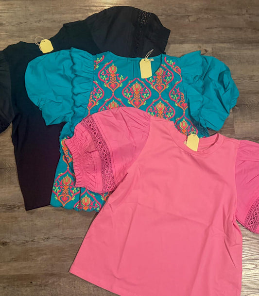 Bubblegum Grace Lace Top