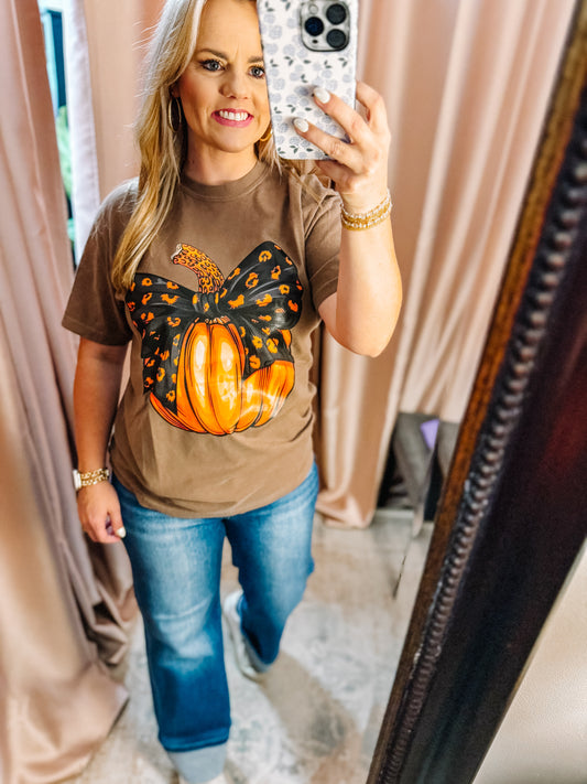 Leopard Pumpkin Espresso Tee