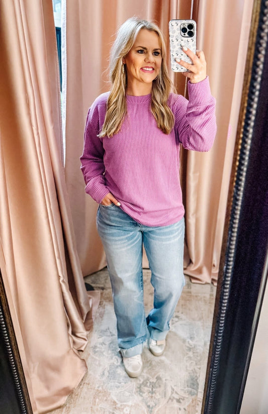 Golden Hour Rib Top - 4 Color Options