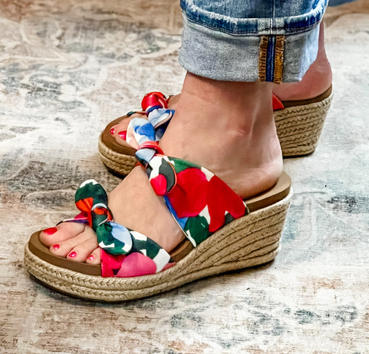 Tie The Knot Floral Sandal By Corkys