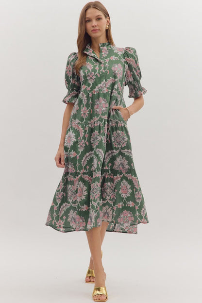 Floral Whispers Midi Dress