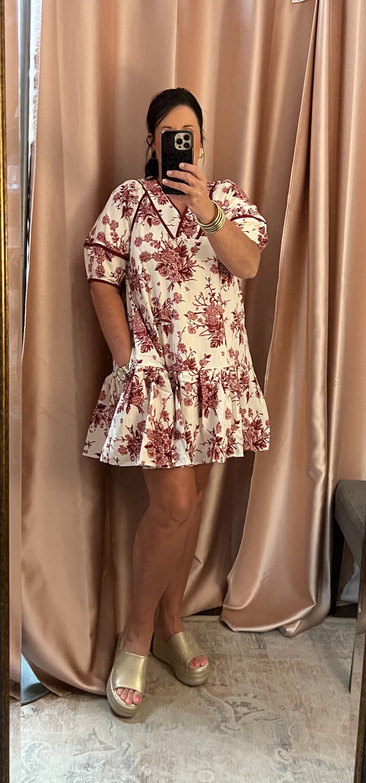 Burgundy Bloom Dress