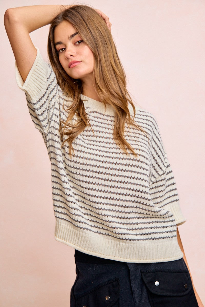Oatmeal Stripe Sweater