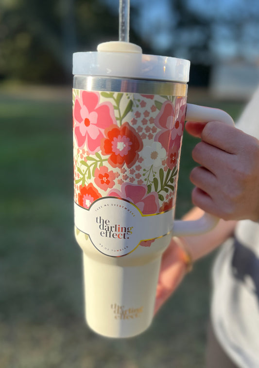 40 oz Take Me Everywhere Tumbler-Beyond Blooms Pink Orange