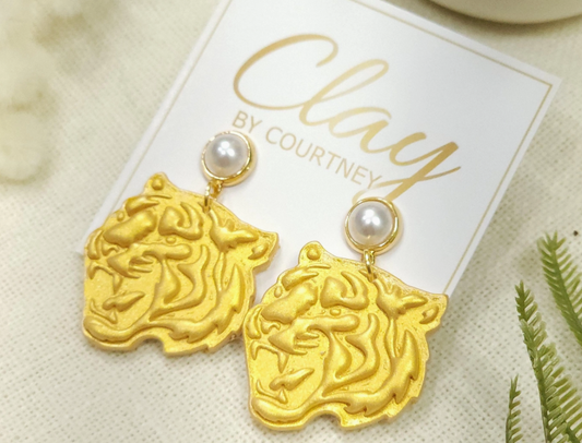 Tiger Polymer Earring