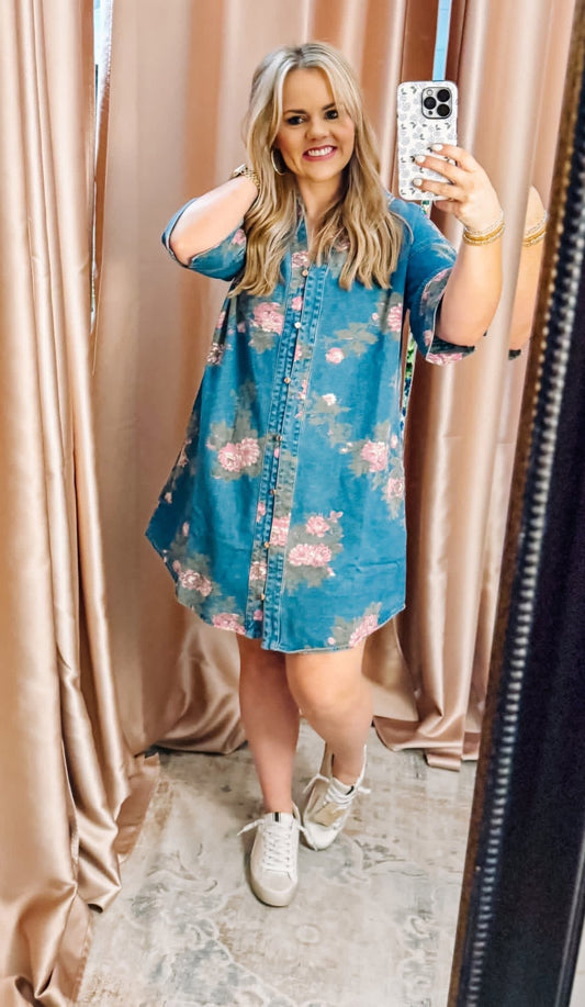 Denim Bloom Dress