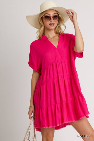 Hot Pink Linen Dress