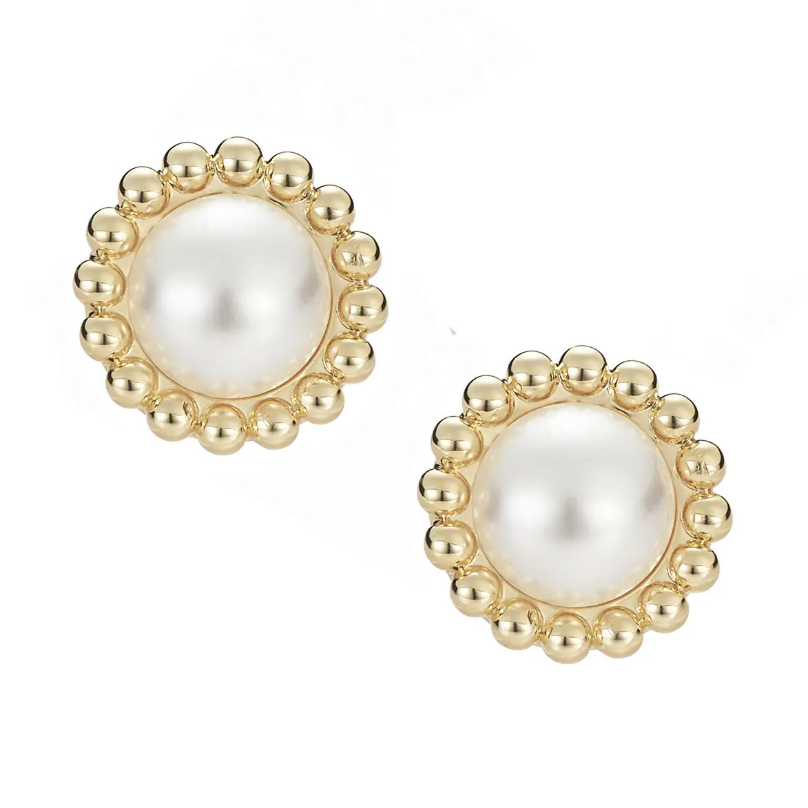 Allure Stud Earrings in Ivory Pearl/Gold