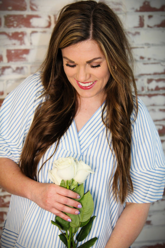 Easy Days Peplum Top - Blue