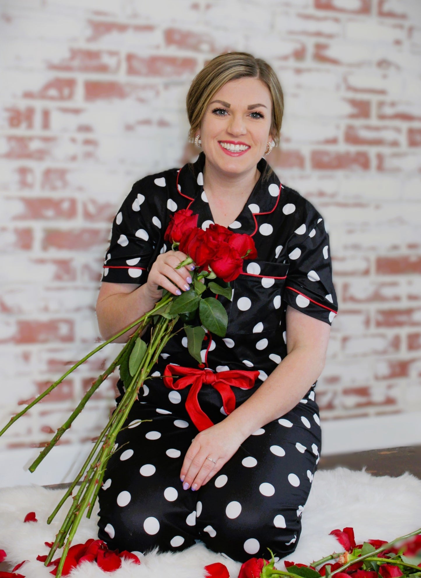 Dotty Darling Polka Dot Ruffle Pajama Set