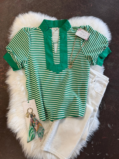 Garden Party Stripe Blouse