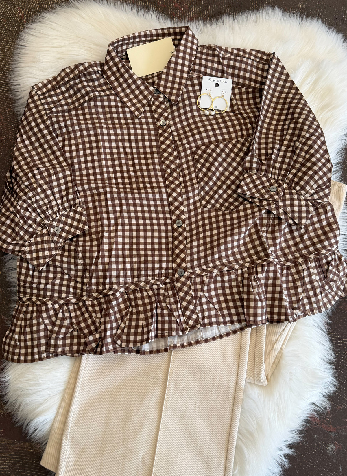 Brown Sugar Gingham Top