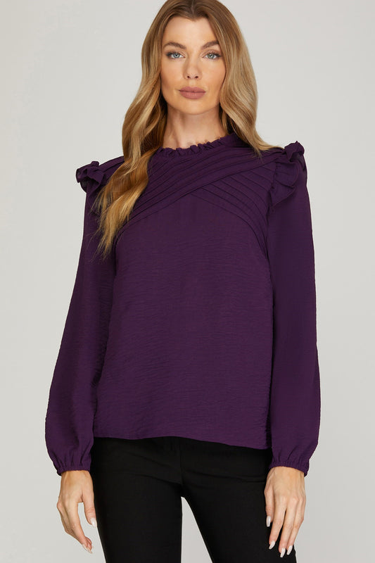 Eggplant Woven Top