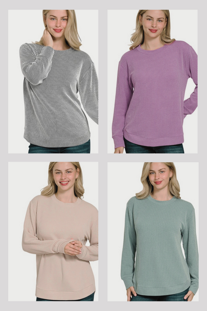 Golden Hour Rib Top - 4 Color Options