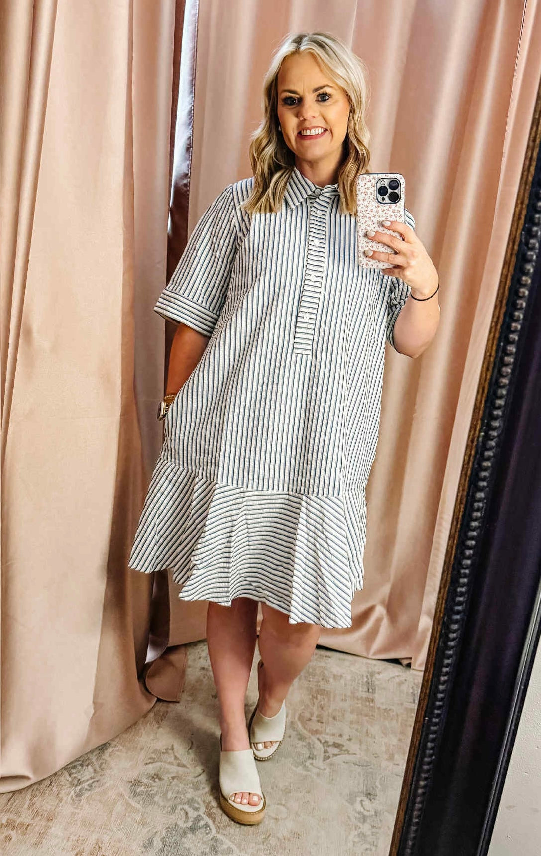 First Frost Striped Min Dress