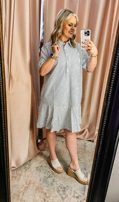 First Frost Striped Min Dress