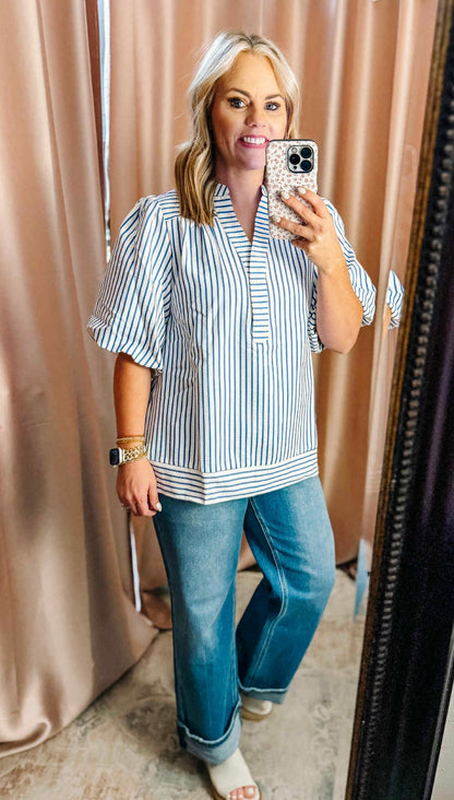 Winter Frost Stripe Top