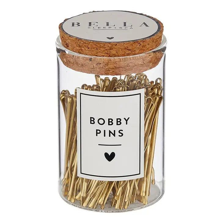 Gold Bobby Pins in Jar - Standard (100 Pcs)