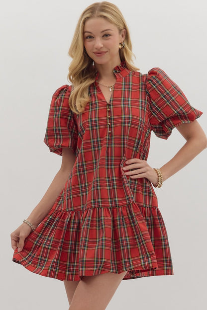 Tinsel & Twirl Plaid Dress