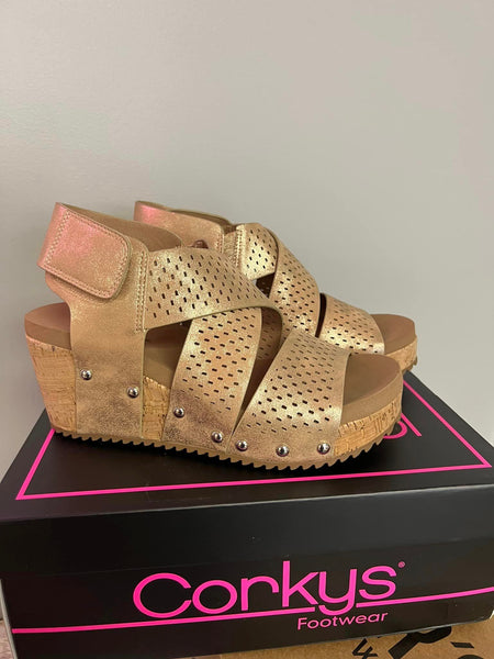 Guilty Pleasure Wedge By Corkys - Gold
