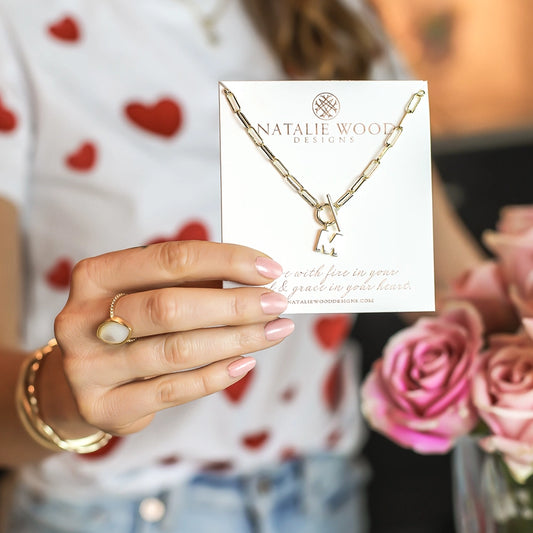 Natalie Woods Toggle Initial Necklace