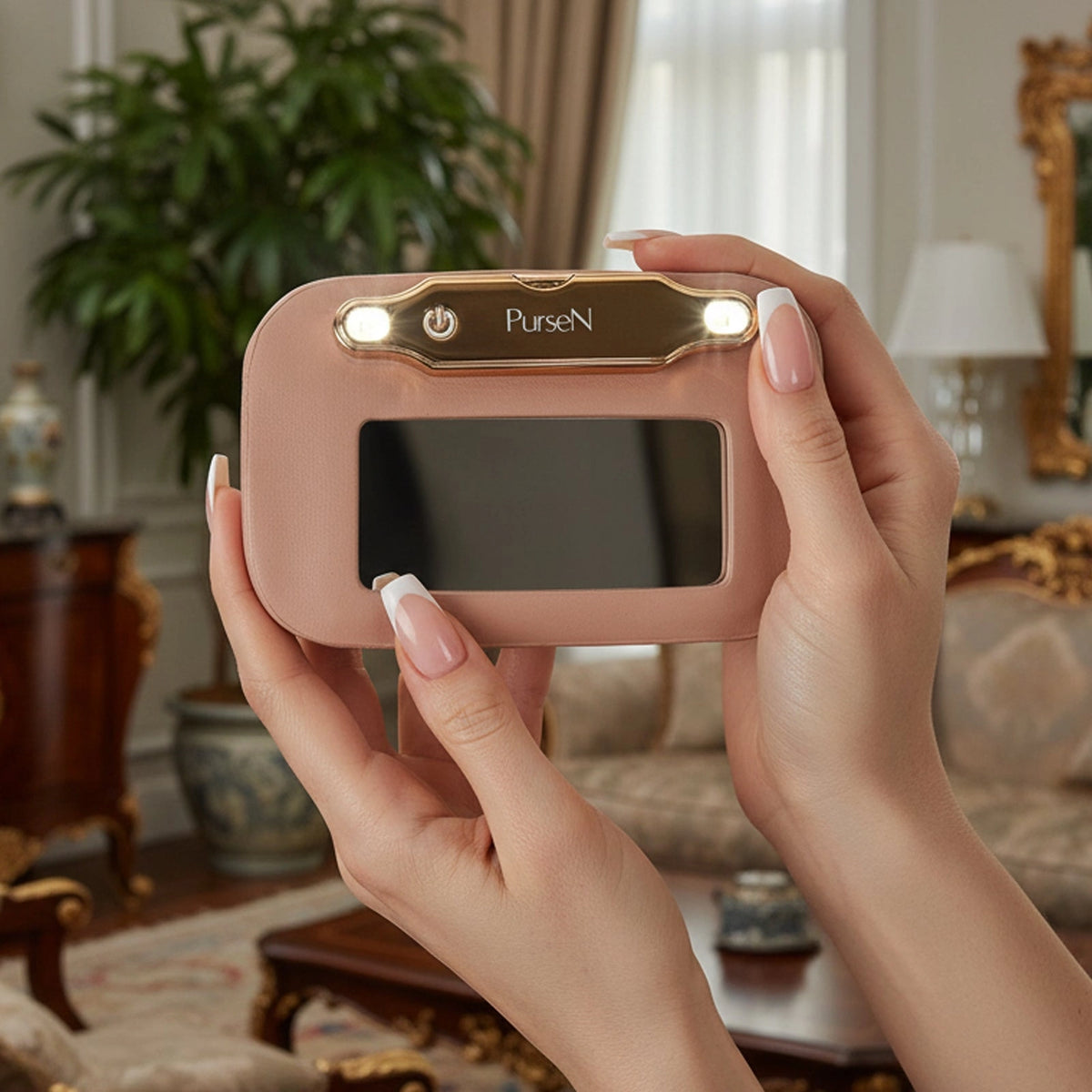 Littmini • Lighted Mirror Case • Petal Rose