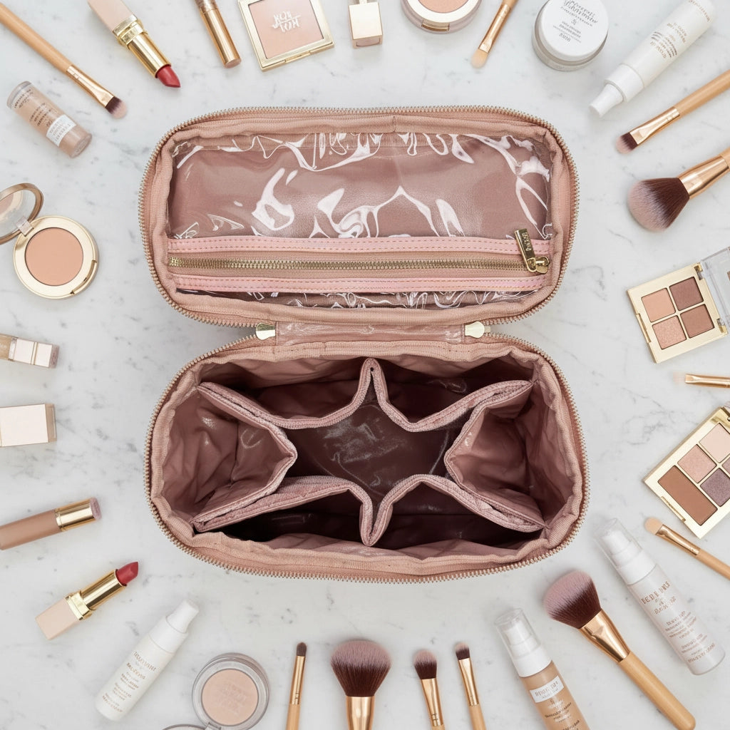 Classic Train Case - Blush Velvet