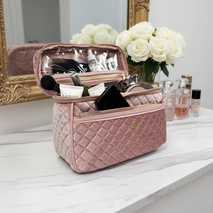 Classic Train Case - Blush Velvet