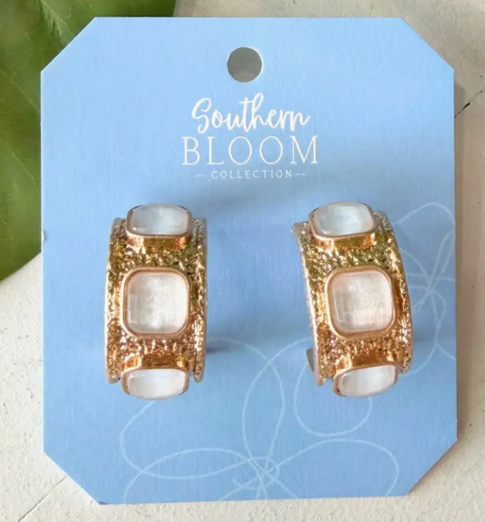 Palazzo Stone Hoops Cream