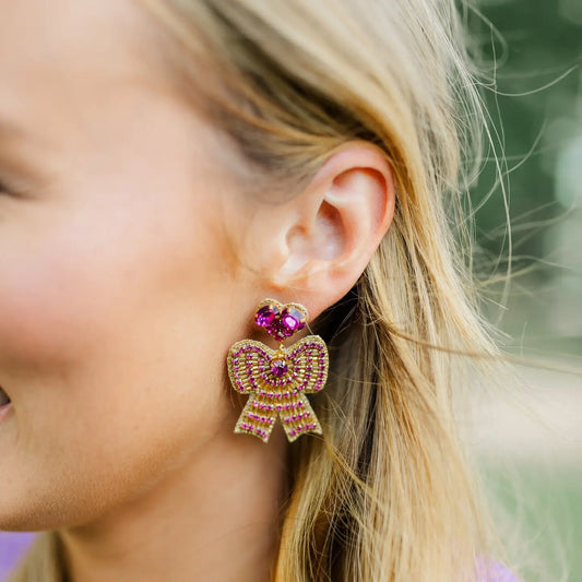 Tiger Beaded Bow Earring By Taylor Shaye